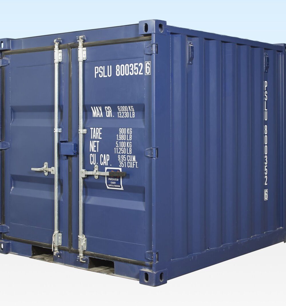 CONTENEDOR MARÍTIMO DE 8 PIES (UN VIAJE) AZUL